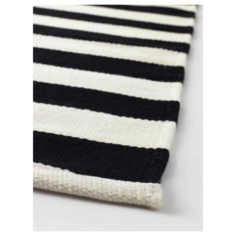 STOCKHOLM Rug, flatwoven, handmade, striped black/off-white, 170x240 cm ...