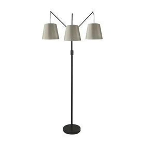 allen + roth 80-in Bronze 4-way Multi-head Floor Lamp with Fabric Shade ...