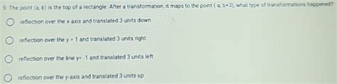 Solved: The point ( overline a 5) is the top of a rectangle. After a ...