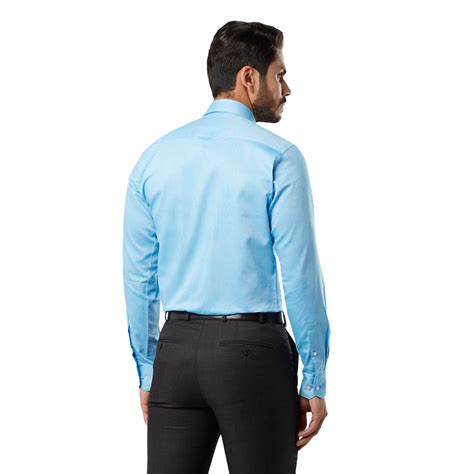 Raymond Men Blue Striped Slim Fit Cotton Formal Shirt – MyRaymond