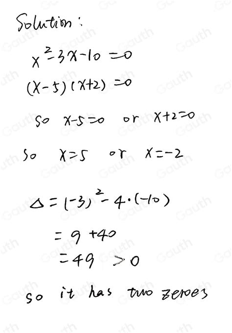 Solved: Find the zeroes of the quadratic polynomial x^2-3x-10 and ...