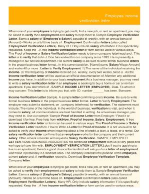 18 Printable Letter To Verify Employment Forms and Templates - Fillable ...