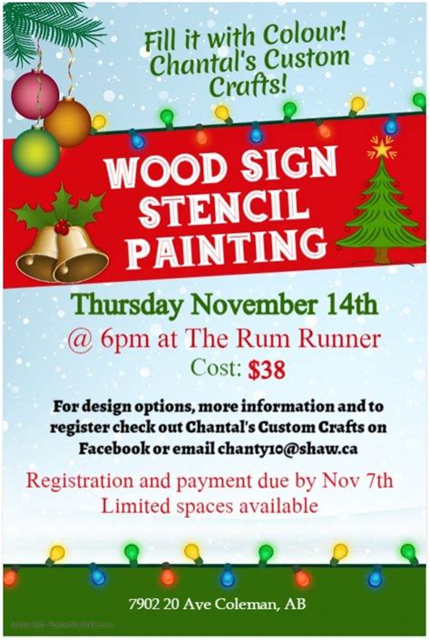 Fill it with Colour! Wood sign stencil painting. Christmas/Winter theme ...