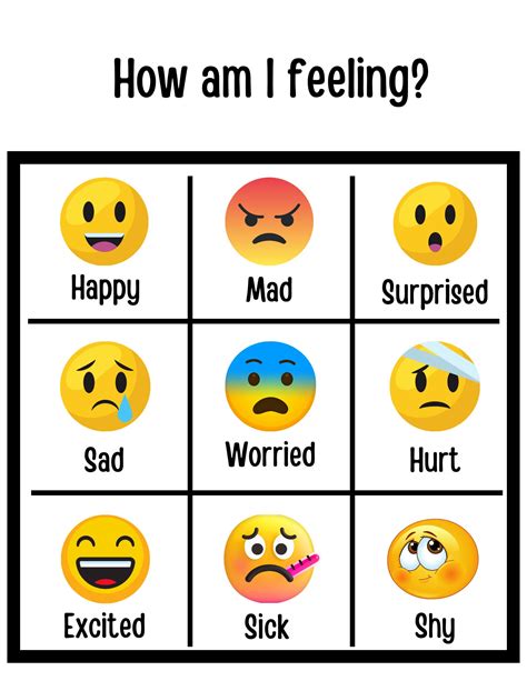 Feelings Chart | How Am I Feeling? | Toddler Emotions | Children Kids ...