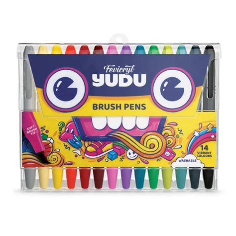 Fevicryl Yudu Brush Pens – 14 Vibrant Colours — Mango