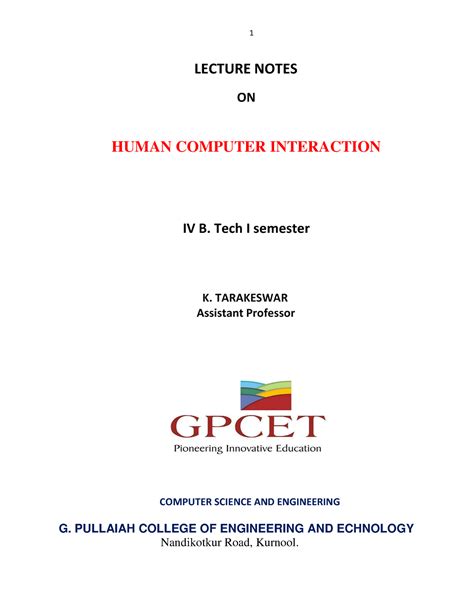 Hci-Unit-1 - human computer interaction handwritten notes - LECTURE ...