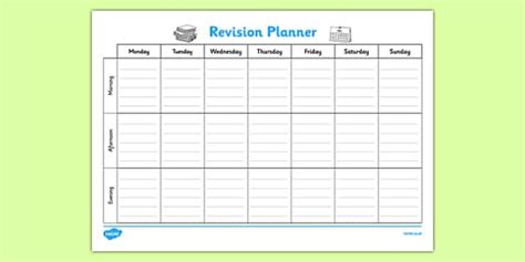 Printable Weekly Revision Planner