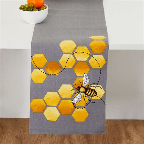 Buy Honey Bee Printed Runner - Cotton - 33 cm x 1.80 m - Table Runner ...