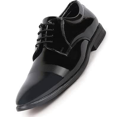Buy FAUSTO FST FOSMF-2111 BLACK-40 Men's Black Patent Leather Party ...