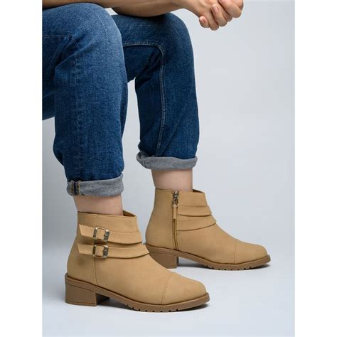 Buy Shoetopia Women Beige Solid Heeled Boots Online
