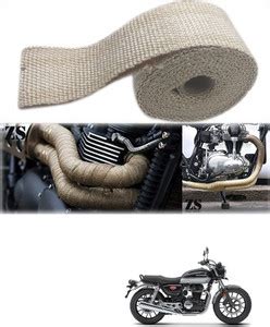 AXWee Silencer Wrap Cream Color for Honda Hness CB350 Bike Exhaust Heat ...