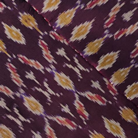 Silk Secco Pochampally Ikkat Dark Purple Intricate Comb Weave Handwove ...