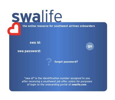 SWALife OnBoarding Login Page