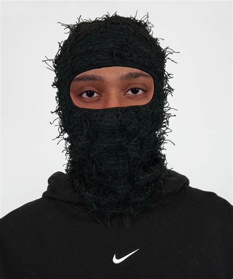 Black Knitted Balaclava Distressed Balaclava Ski Mask Yeat - Etsy Canada