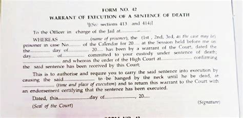 READ: Text of Black Warrant that sends death row convicts to gallows