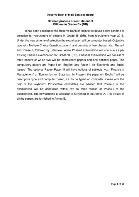 Syllbi - note - Reserve Bank of India Services Board Revised process of ...