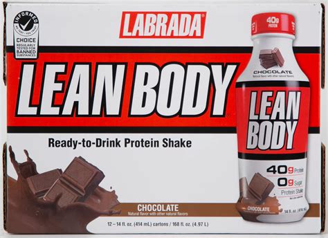 Labrada Lean Body Ready To Drink Protein Shake Chocolate 14 pk Bottles ...