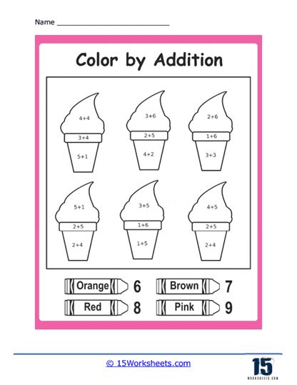 Image result for Color by Number Math Addition