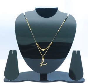 BR FAB LETTER L Alphabet Name Gold Plated Mangalsutras Alloy ...