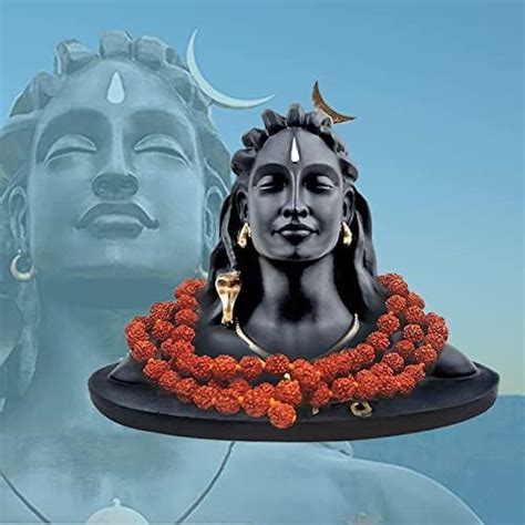 JD FRESH 4.5 Inch Adiyogi Statue with Rudraksh Mala/Resin Car Dashboard ...