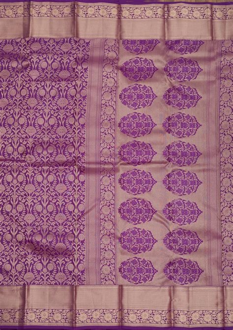Buy Purple Zariwork Pure Silk Saree - Koskii