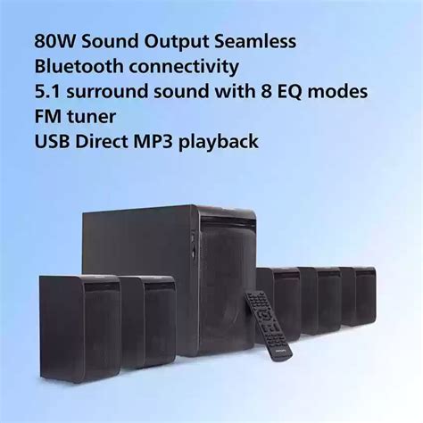 Philips TAV5557 80W 5.1 Channel Bluetooth Speaker, Black – Techcommerce.in