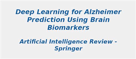 Best Research Topic for Alzheimer prediction using brain biomarkers | S ...