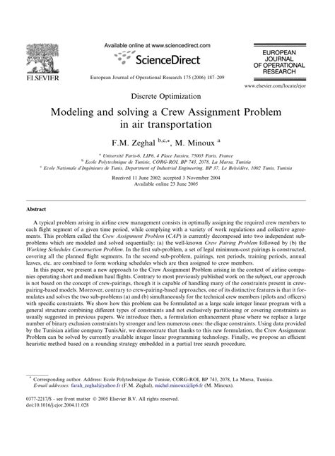 Image result for Crew Assignment Problem