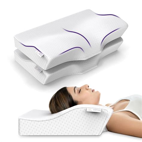 MY ARMOR Cool Gel Cervical Pillow Set of 2 for Neck Pain, Orthopedic ...