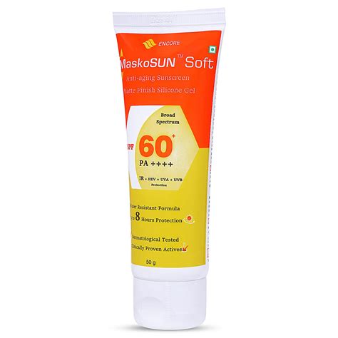 Buy Maskosun Soft SPF 60+ PA+++ Anti-Aging Sunscreen Gel, 50 gm | 19 ...