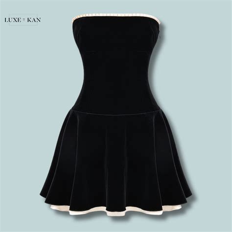 House of CB MARILLA BLACK VELVET STRAPLESS DRESS – Luxe by Kan