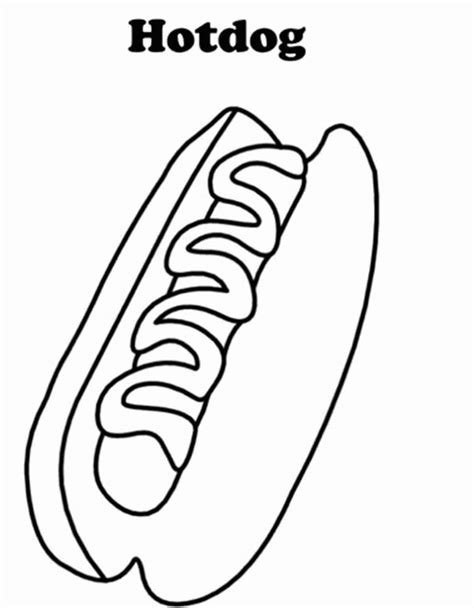 Hot Dog Colouring Pages