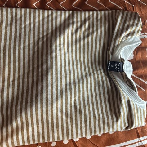 Yellow white striped emory rose shirt - Depop