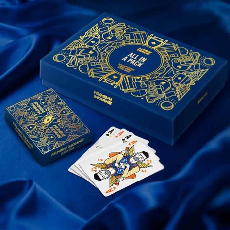 Mumbai Indians - Blue & Gold Poker Size Cold Foil Playing Cards | Art ...