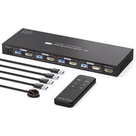 PVBCTCSID KVM Switch 4 PC 1 Monitor HDMI 4K60Hz Edid India | Ubuy