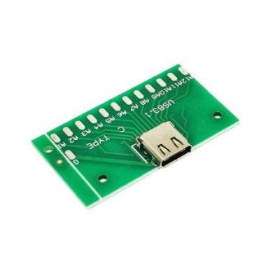 USB 3.1 Female Socket Type C Connector 24 Pins Breakout PCB Board – TNT ...