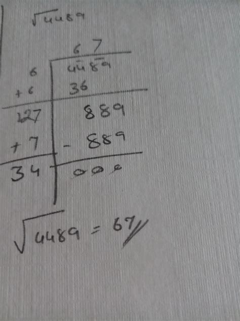 [Answered] what is the square root of 4489 by long division method ...
