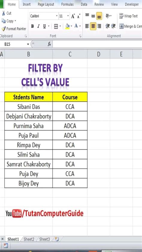 Excel Data Filter 的图像结果