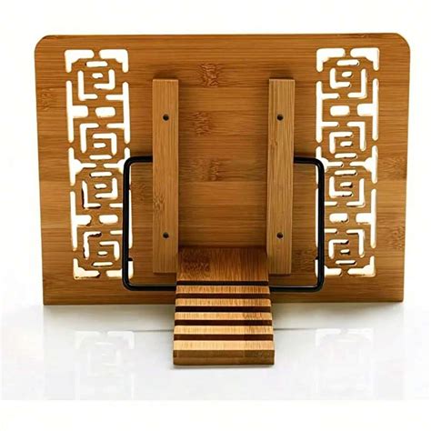 Étagère à livres en bambou, tablettes et pinces à papier réglables ...