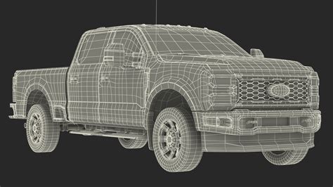 3D White Pickup Ford Super Duty F550 model | 3D Molier International