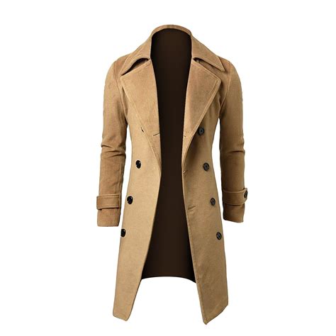 Aoochasliy Mens Winter Coats Clearance Lapel Blazers Trench Winter Slim ...