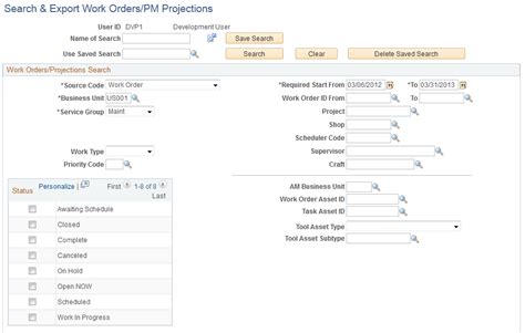 Generating and Analyzing Preventive Maintenance Projections