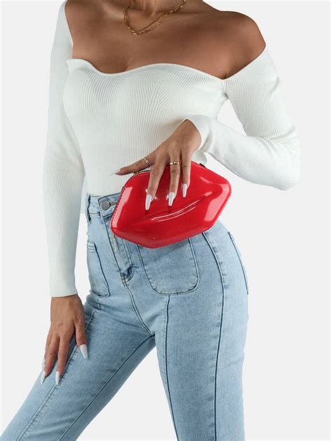 Lip Shaped Chain Novelty Bag | SHEIN USA