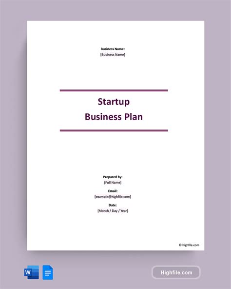 Business Plan Sample Doc 的图像结果