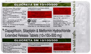 Glucreta Sm 10/100/500 Tablet: Uses, Side Effects, Price & Substitutes