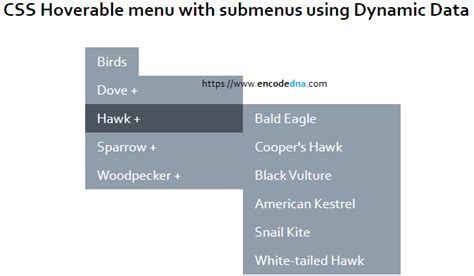 How to Create Menu and Sud Menu Display Using Hover Concept in JavaScript 的图像结果