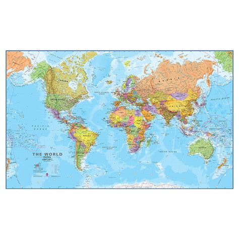 WCIC Maps International Giant World Wall Map - Mega India | Ubuy