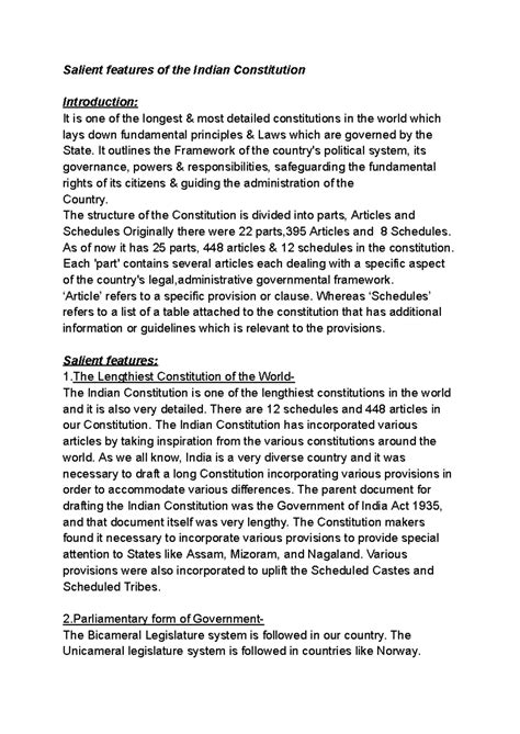 Salient Features of the Indian Constitution: Key Provisions Explained ...