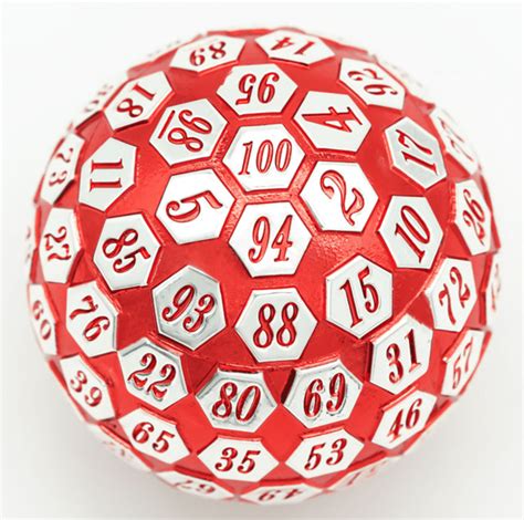 Red Metal d100 Die | 100 Sided Dice | DnD Dice | DnD Dice Set - Walmart.com