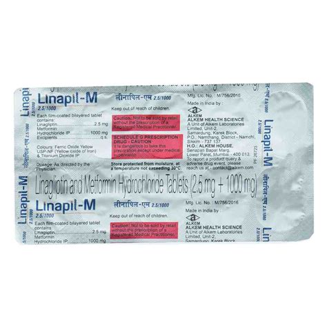 Linapil-M 2.5/1000Mg Tab | Uses, Side Effects, Price | Apollo Pharmacy